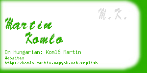 martin komlo business card